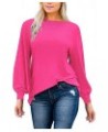 Womens Casual Bishop Sleeve Blouse Boat Neck T-Shirts Tunic Tops Pink $10.75 Tops