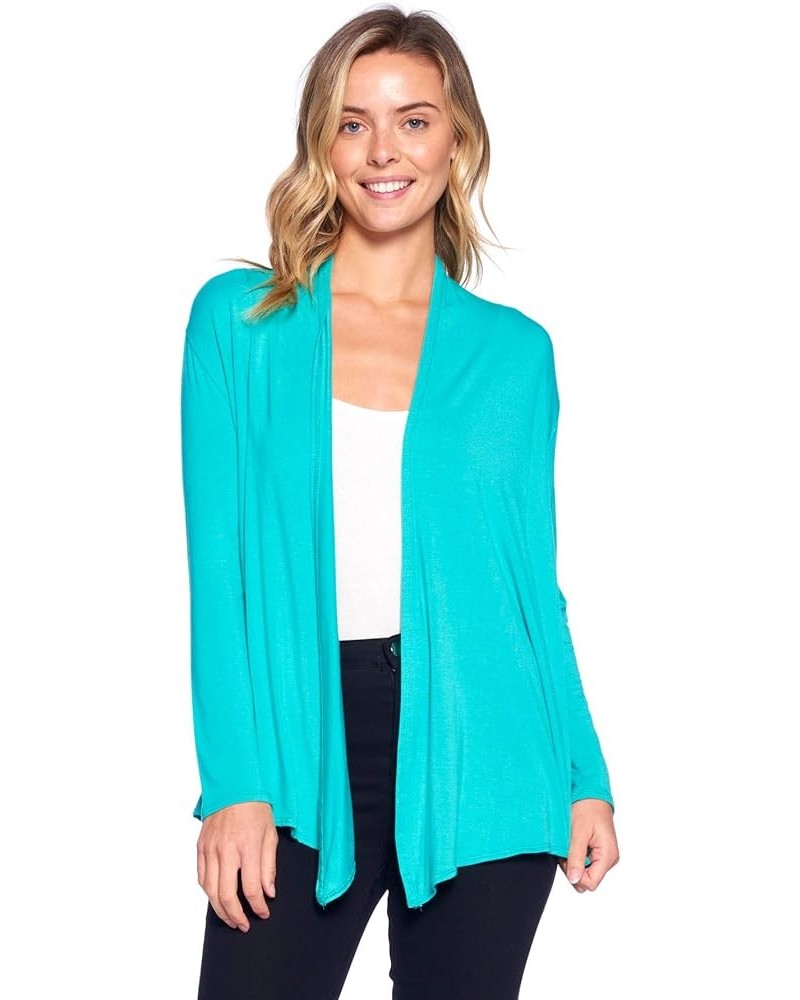 Basic Long Sleeve Open Front Cardigan (S-XXXL) - Made in USA Mint $12.42 Sweaters