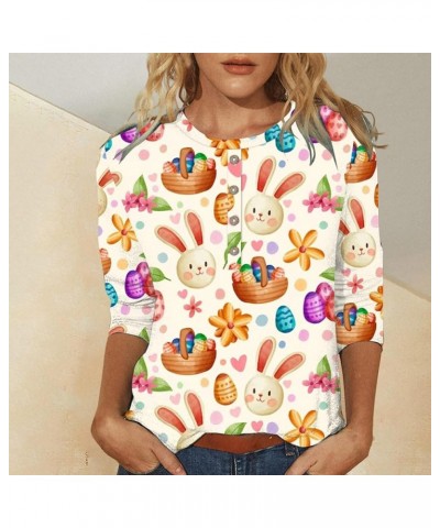 Shirts for Women Workout Cute Easter Day Gnome T Shirt Women Ladies Easter Day Top Shirt Casual Floral Rabbit Print Shirt D-1...