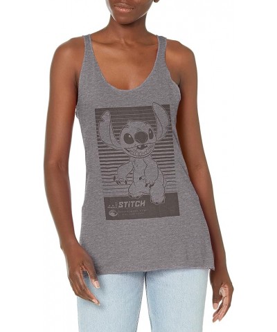 Women's Lilo Stitch Liner Tri-Blend Racerback Layering Tank Gray Heather $8.92 Tanks