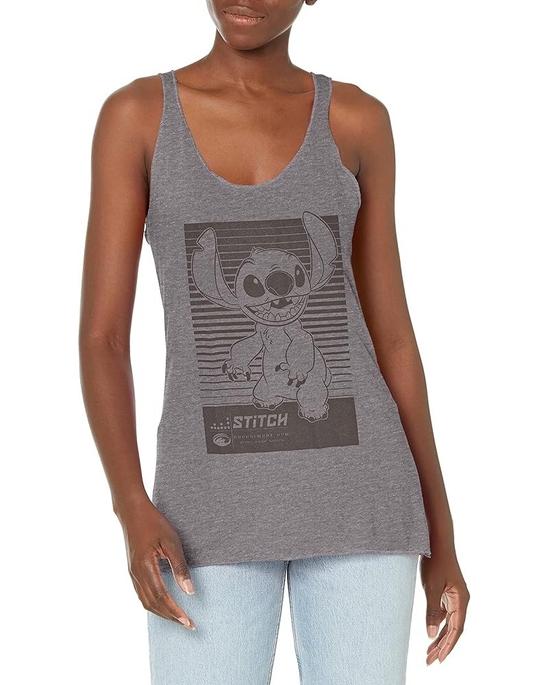 Women's Lilo Stitch Liner Tri-Blend Racerback Layering Tank Gray Heather $8.92 Tanks