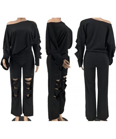 Two Piece Set Off Shoulder Long Sleeve Pullover Lounge Sets for Women Tracksuit Fall Outfits Women Trendy Black $24.95 Active...