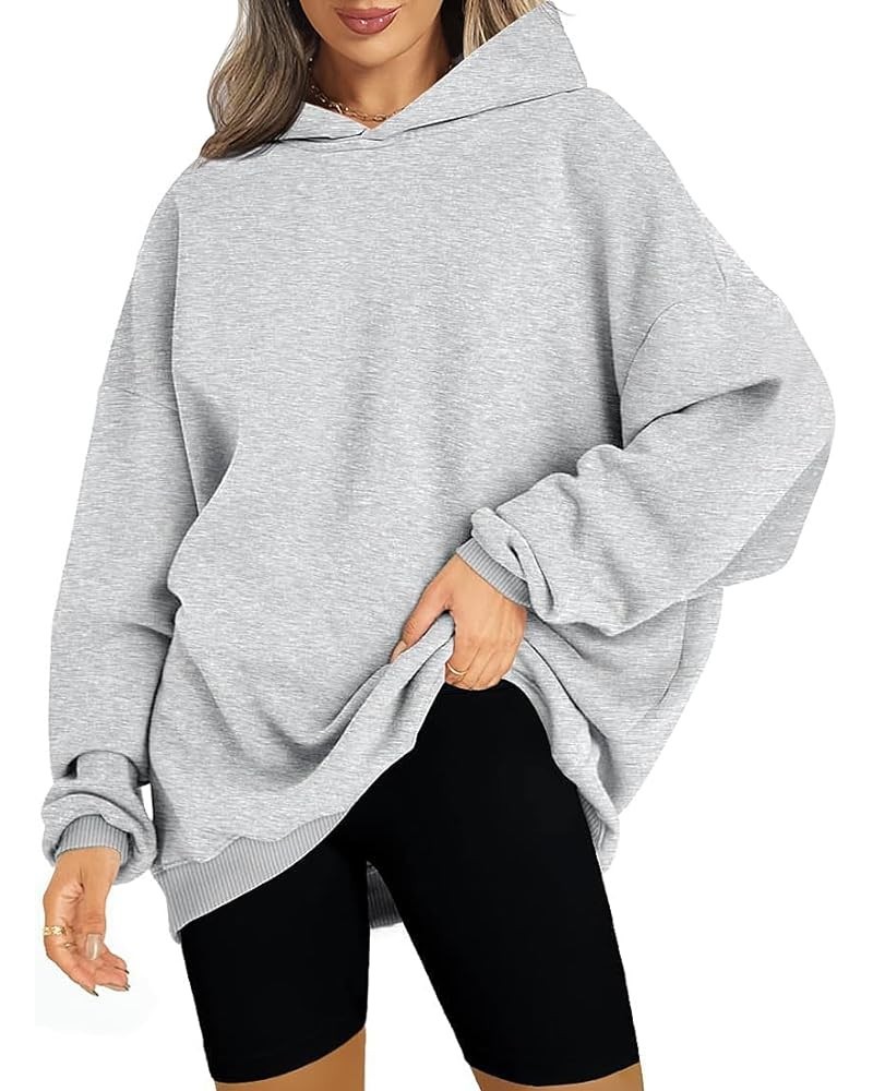 Womens Oversized Hoodies Pullover Fleece Long Sleeve Hooded Sweatshirts Casual Fall Winter Outfits Tops Light Grey $10.56 Hoo...