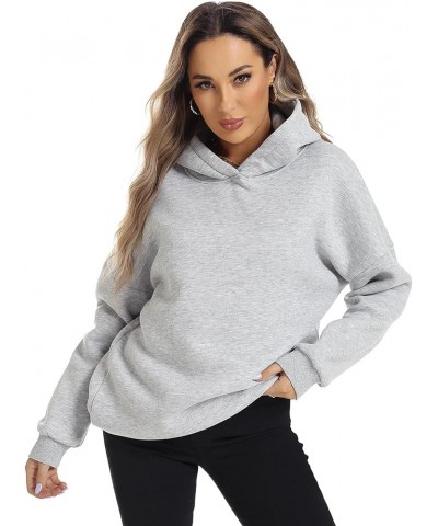 Womens Oversized Hoodies Pullover Fleece Long Sleeve Hooded Sweatshirts Casual Fall Winter Outfits Tops Light Grey $10.56 Hoo...