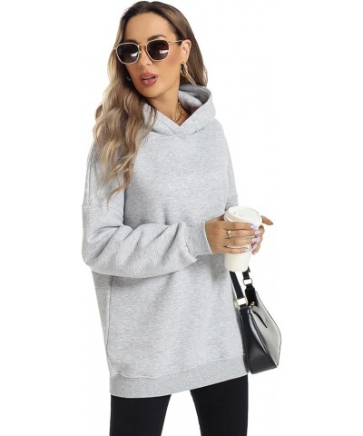 Womens Oversized Hoodies Pullover Fleece Long Sleeve Hooded Sweatshirts Casual Fall Winter Outfits Tops Light Grey $10.56 Hoo...