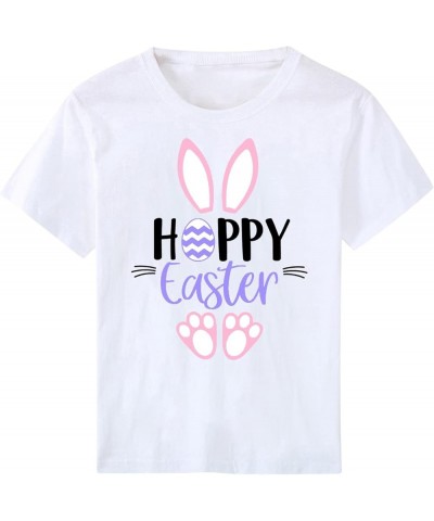 Happy Easter Shirt for Women Cute Bunny Graphic T-Shirt 2024 Summer Casual Short Sleeve Tee Tops Easter Egg Holiday Shirts J ...