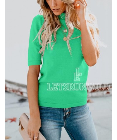 Mock Turtleneck Cute Dressy Tops for Women Casual Fall Business Tshirts Shirts Blouses Le / Blue Green $21.19 Blouses