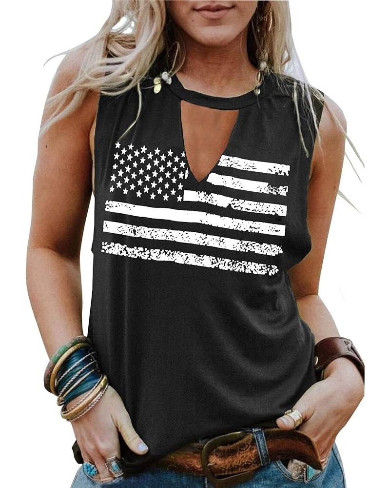 4th of July Tank Tops Shirts for Women American US Flag Graphic Patriotic Tank Tops Shirts Dark Grey-a $7.64 Tanks