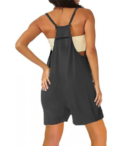 Short Summer Rompers for Women 2024 Loose Sleeveless Shorts Jumpsuit Spaghetti Strap Overall Shorts Casual Romper Black????li...