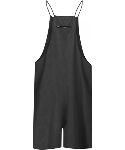 Short Summer Rompers for Women 2024 Loose Sleeveless Shorts Jumpsuit Spaghetti Strap Overall Shorts Casual Romper Black????li...