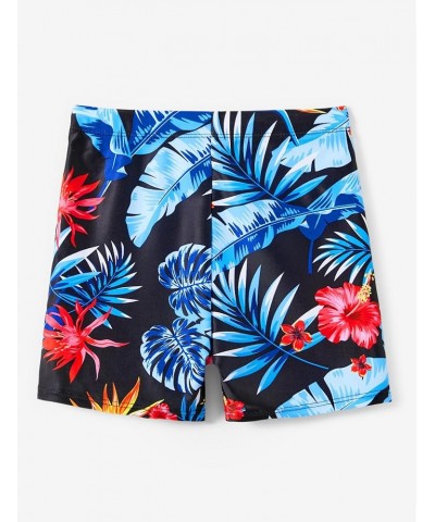 Family Matching Swimsuits Crisscross One Piece Swimwear Floral Printed Bathing Suits Boy Blue Feather $11.19 Swimsuits