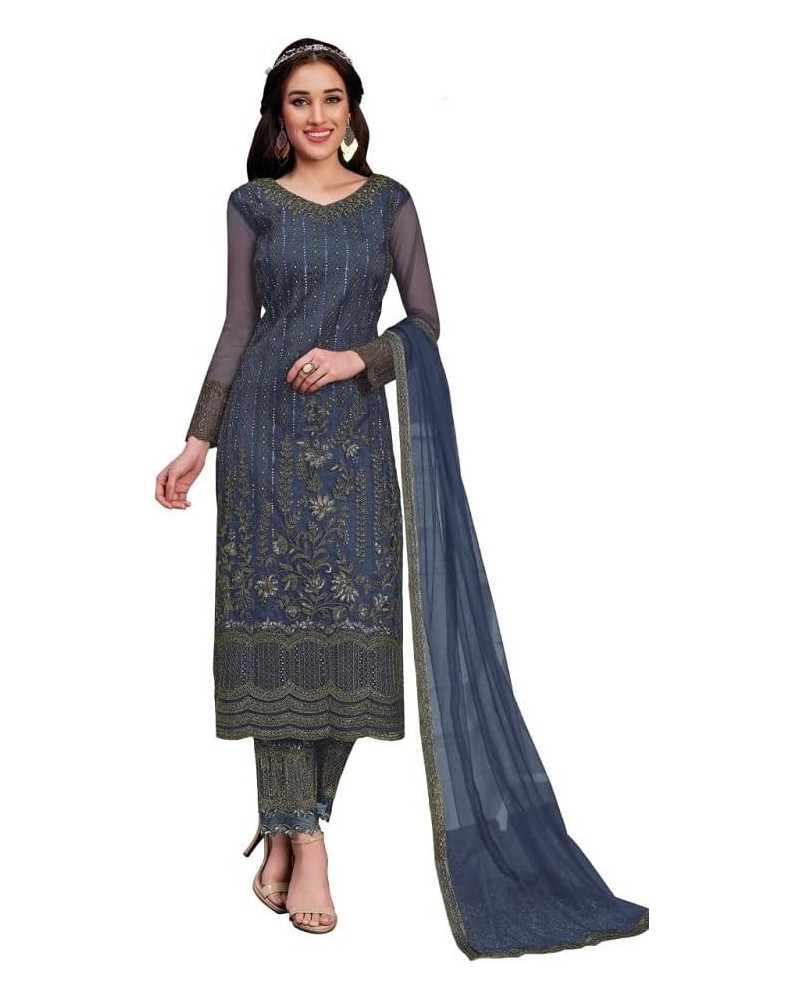 Alamara Fashion Ready To Wear Indian/Pakistani Bollywood Party/Wedding wear Salwar Kameez for Women Blue $31.82 Dresses