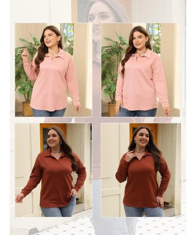 Womens Plus Size Sweatshirts Lapel Collar Casual Long Sleeve Tunic Tops Light Green $16.32 Hoodies & Sweatshirts