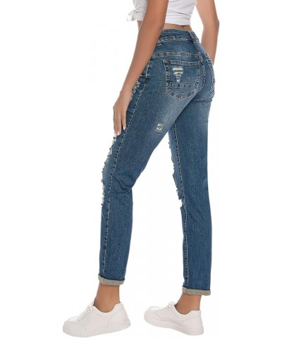 Women's Ripped Boyfriend Jeans Stretch Distressed Jeans Capri Mom Jean with Hole 2021 $25.19 Jeans