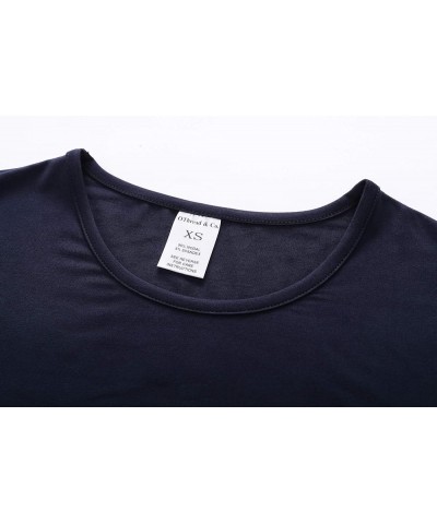 Women's Long Sleeve T-Shirt Comfy Underscrub Tee Basic Stretch Layer Navy $10.74 T-Shirts