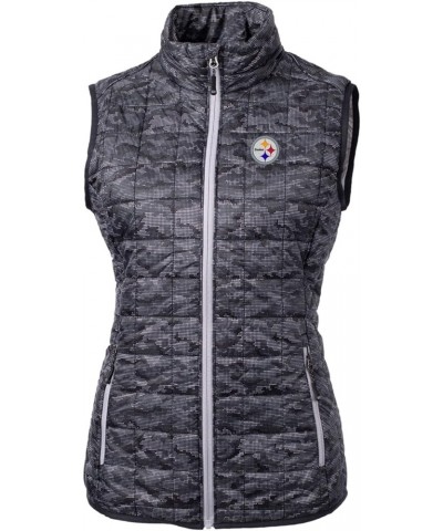 Women's NFL Rainier Printed Full-Zip Puffer Vest Pittsburgh Steelers, Black $34.23 Vests