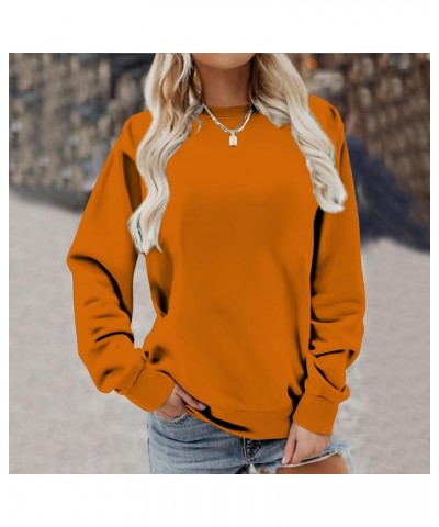 Long Sleeve Shirts for Women Crew Neck Trendy Shirt Casual Sweatshirts Printed Blouse Loose Fit Sweater Top Pullover 1-ginger...