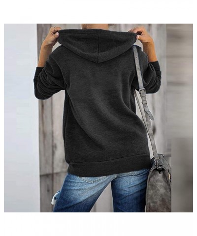 Hoodies for Women, Womens Zip Up Hoodie Sweatshirt Casual Long Sleeve Drawstring Solid Jackets Coat Shirts Z1-black $4.05 Tops