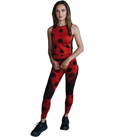 Ladybug Womens Seamless Outfit Sets - Active Cosplay for Gym Workout, Yoga, Running by MAXXIM Red/Black (Sleeveless Top Leggi...