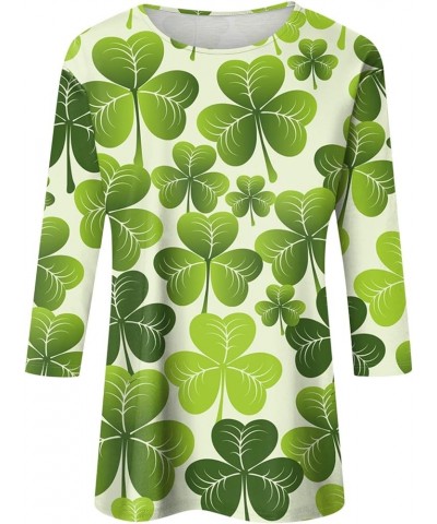 St Patricks Day Shirt Womens Tops St Patricks Day Shirt Women Irish Shirts Four-Leaf Clover Printed Blouses 03-green $10.19 O...