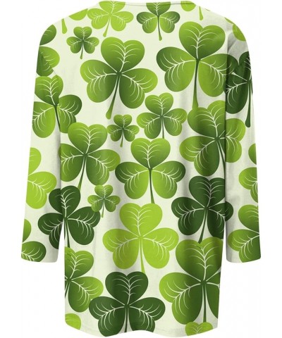 St Patricks Day Shirt Womens Tops St Patricks Day Shirt Women Irish Shirts Four-Leaf Clover Printed Blouses 03-green $10.19 O...