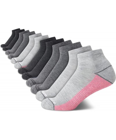 Women's Athletic Socks - Cushion Quarter Cut Ankle Socks (12 Pack) 4-10 Grey Multi $13.74 Activewear