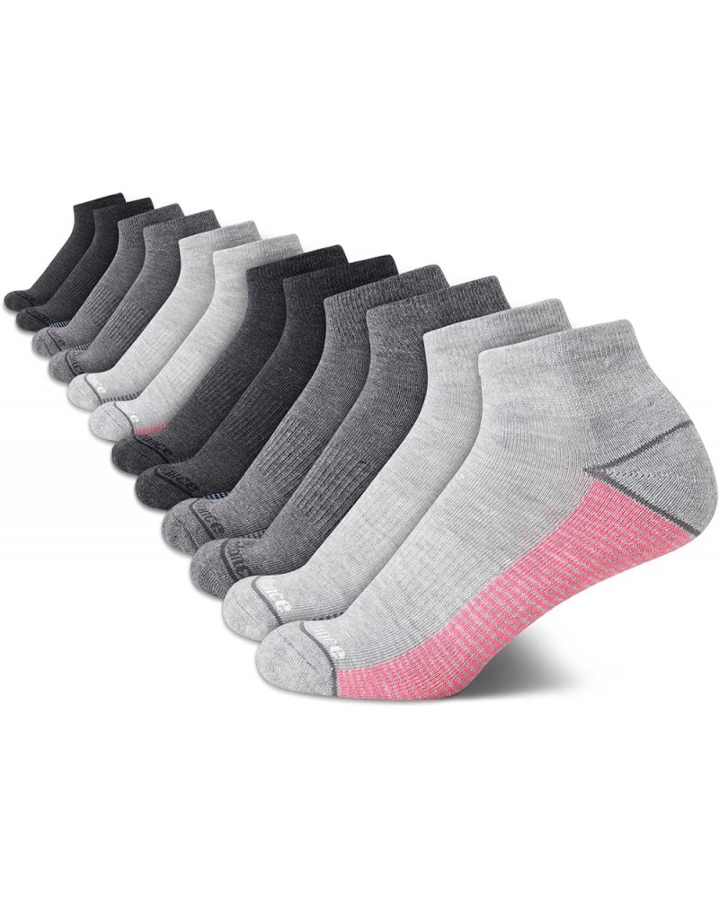 Women's Athletic Socks - Cushion Quarter Cut Ankle Socks (12 Pack) 4-10 Grey Multi $13.74 Activewear