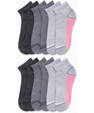 Women's Athletic Socks - Cushion Quarter Cut Ankle Socks (12 Pack) 4-10 Grey Multi $13.74 Activewear