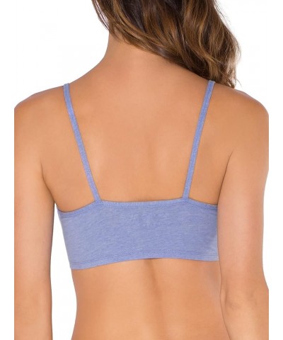 Women's Spaghetti Strap Cotton Pull Over 3 Pack Sports Bra in Fashion Colors 4 Heather Grey/White/White/Blue Heather 4-pack $...