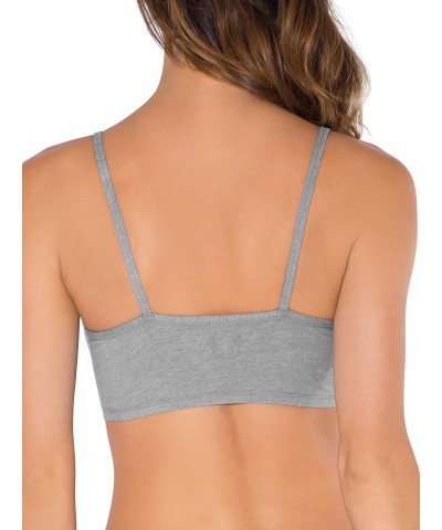 Women's Spaghetti Strap Cotton Pull Over 3 Pack Sports Bra in Fashion Colors 4 Heather Grey/White/White/Blue Heather 4-pack $...