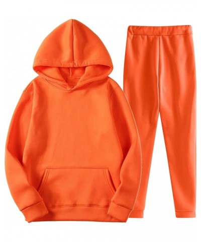 Women's 2 Piece Outfits Lounge Workout Sets Quarter Zip Sweatshirts Pullover with Wide Leg Sweatpants Fall Clothes C Orange $...