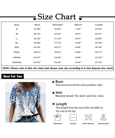 Tops for Women 2024 Hawaiian Printed V Neck Short Sleeve T Shirts Loose Oversized Shirts Holiday Daily Basic Tees 03mint Gree...