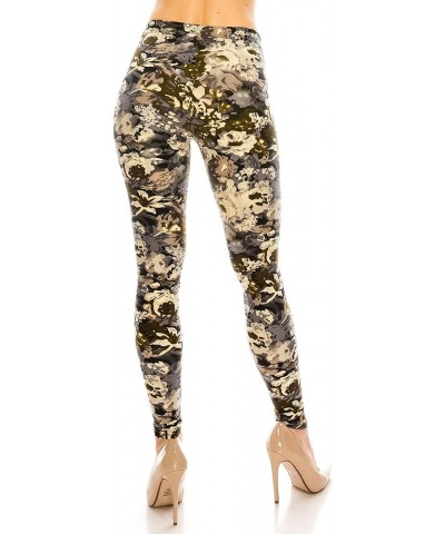 Women's Basic Comfort Stretch Soft Solid and Stylish Print Leggings BAT 1 Twilight Blooms $9.50 Leggings