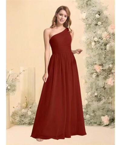 One Shoulder Bridesmaid Dresses for Wedding 2023 Chiffon Long for Women Gold $29.84 Dresses