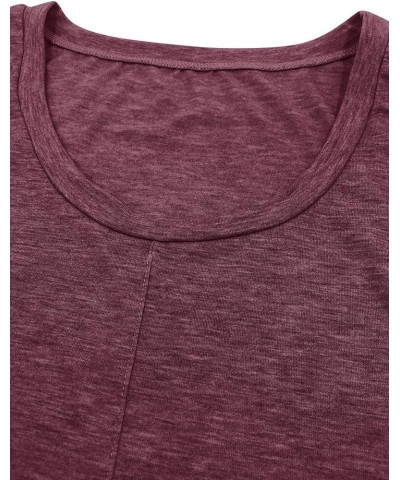 Women's Tank Tops Scoop Neck Sleeveless Tees Casual Loose Fit Camisole Wine $13.99 Tanks