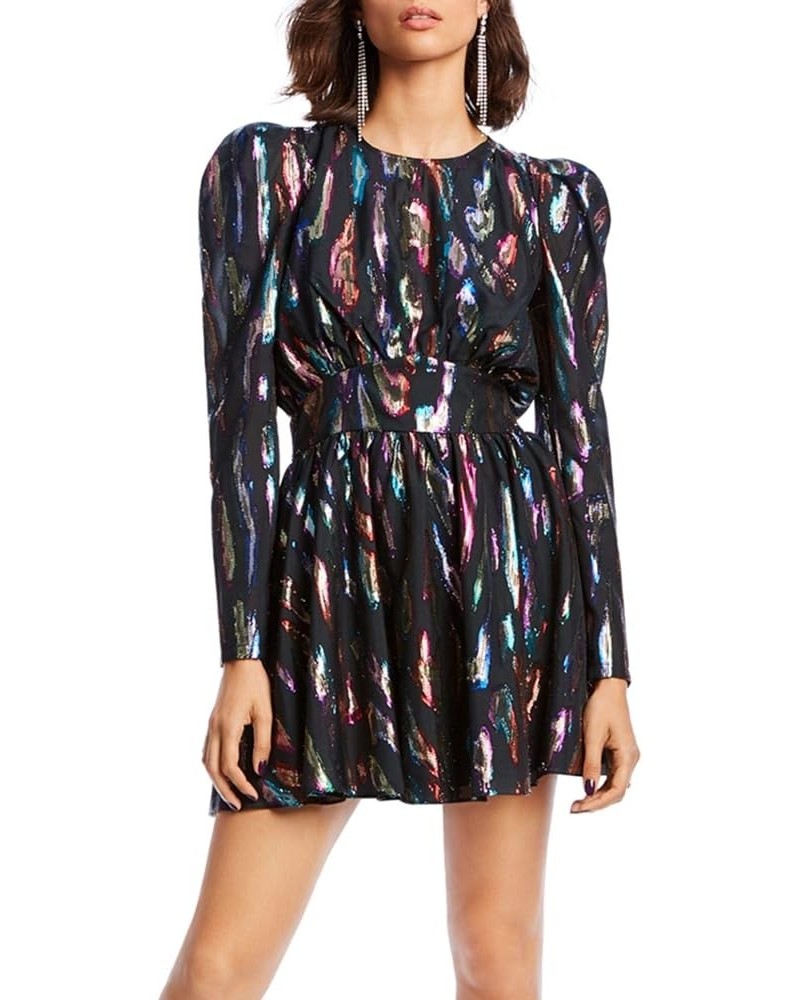 Womens Gemma Metallic Ruffled Cocktail Dress Metallic,rainbow $32.48 Dresses