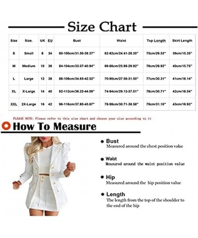 2023 Women High Waist Long Sleeve Blazer and Skirt Set Lapel Double Breasted Two Piece Outfit Floral Print Business Suits Lig...