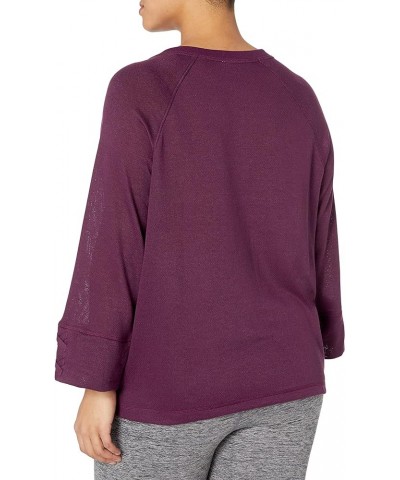 Women's Plus Size Sweatshirt with Lace-up Sleeves Plum Port $10.96 Hoodies & Sweatshirts