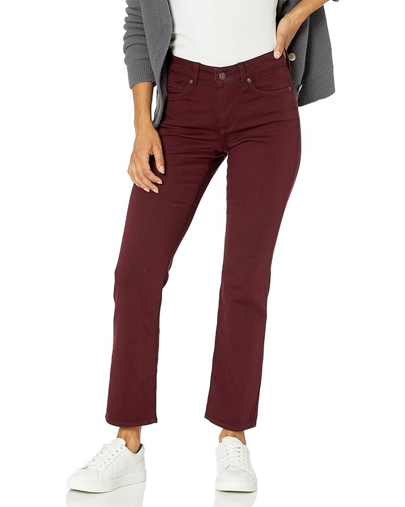 Women's Petite Size Marilyn Straight Leg Jeans in Luxury Touch Denim Deep Currant $38.50 Jeans