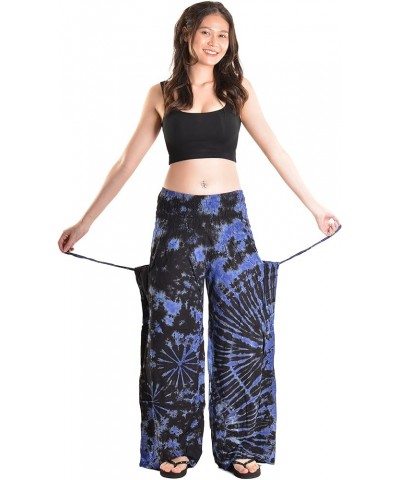 Women's Cold Dyed Wide Leg Palazzo Yoga Tie Dye Pants Modern Blue $21.00 Pants