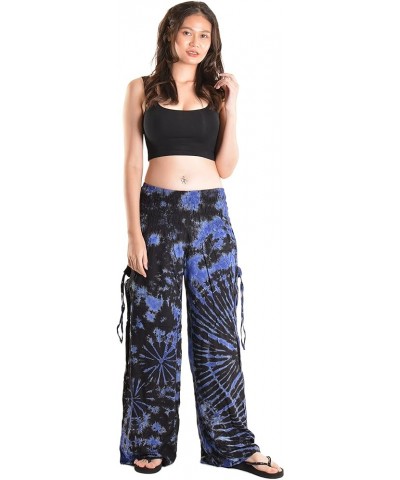 Women's Cold Dyed Wide Leg Palazzo Yoga Tie Dye Pants Modern Blue $21.00 Pants