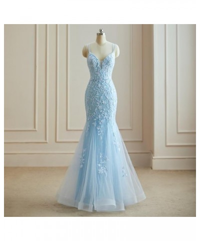 Lace Applique Prom Dresses Mermaid V Neck Wedding Party Gowns 2024 Formal Evening Dress Orange $42.64 Dresses