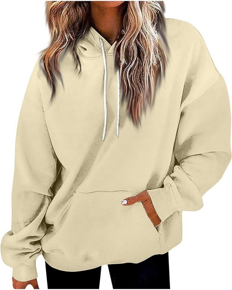 Womens Gradient Hoodie Casual Oversized Hooded Sweatshirts Loose Fit Drawstring Trendy Pullover Tops 2024 Spring New 100-beig...