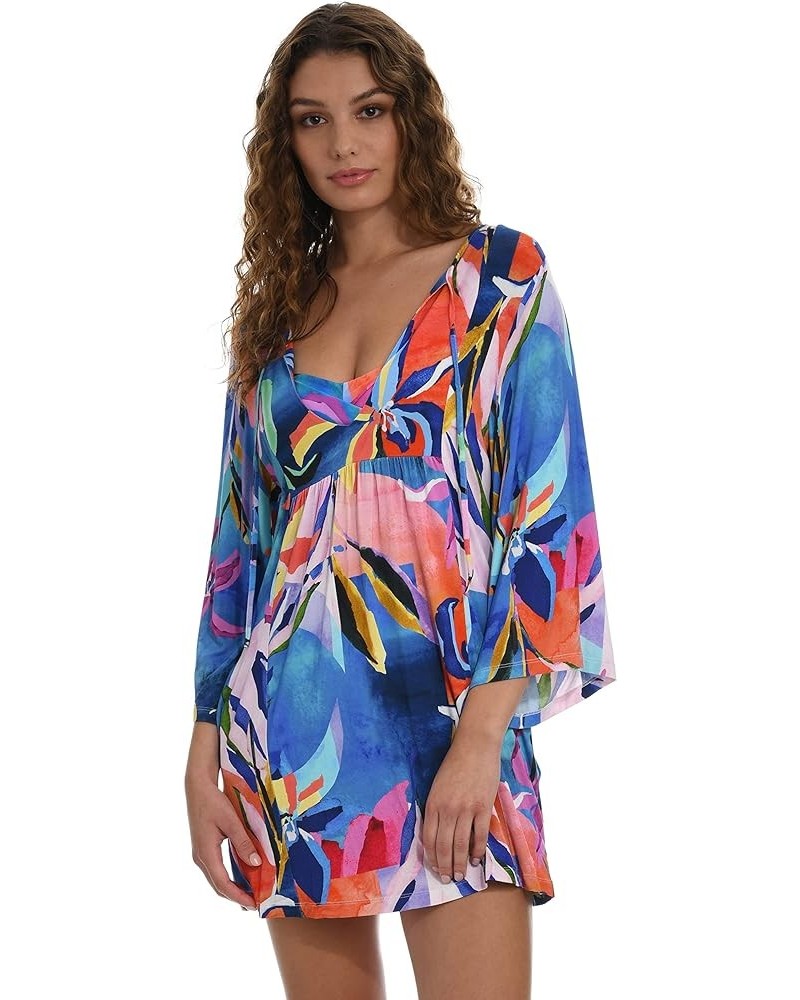 Women's Standard Short Sleeve Tunic Cover Up Dress Multi//Feelin' Fine Floral $10.07 Swimsuits