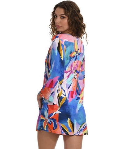 Women's Standard Short Sleeve Tunic Cover Up Dress Multi//Feelin' Fine Floral $10.07 Swimsuits