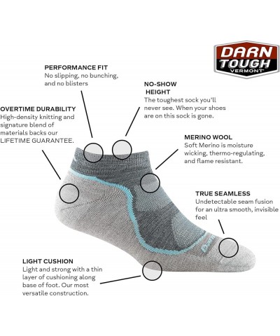 Darn Tough Women's Light Hiker No Show Lightweight Hiking Sock (Style 1986) - Cascade $9.82 Activewear