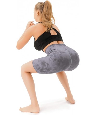 Yoga Pants with Pockets High Waist Workout Leggings for Women with Tummy Control Grey Tie Dye 204 $8.69 Activewear