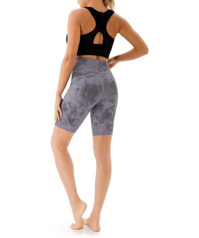 Yoga Pants with Pockets High Waist Workout Leggings for Women with Tummy Control Grey Tie Dye 204 $8.69 Activewear