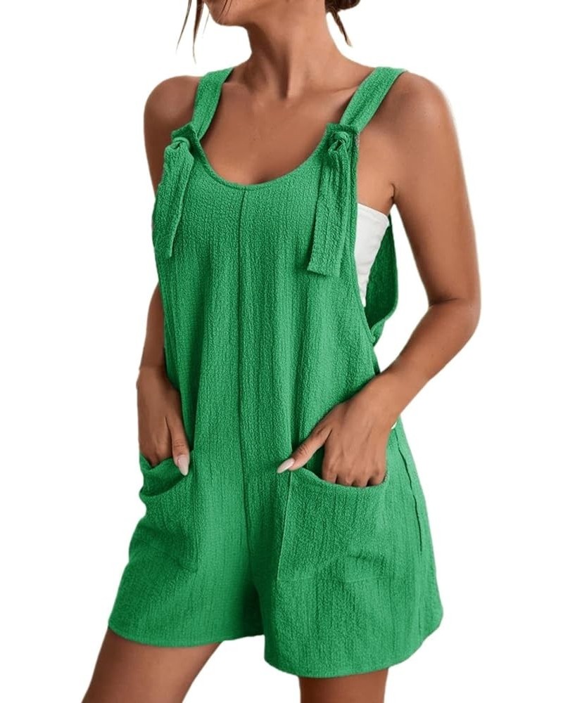 Women's Causal Jumpsuits Summer Sleeveless Rompers Plus Size Wide Leg Loose Baggy Suspender Short Overalls with Pockets K- Gr...