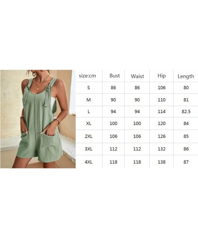 Women's Causal Jumpsuits Summer Sleeveless Rompers Plus Size Wide Leg Loose Baggy Suspender Short Overalls with Pockets K- Gr...